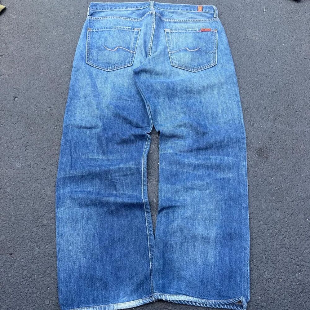 7-for-all-mankind Men's Blue and Navy Jeans